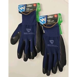 West Chester Protective Gear FOAM LATEX GRIP LIGHT DUTY 2-PACK BLUE Size Large